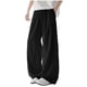 thumbnail image 1 of Ceisia Men's All-Season Solid Color Wide Gift Leg Pants Ice Silk Drape Fabric Elastic Waist Drawstring Pockets for Outdoor Casua l Daily, 1 of 4
