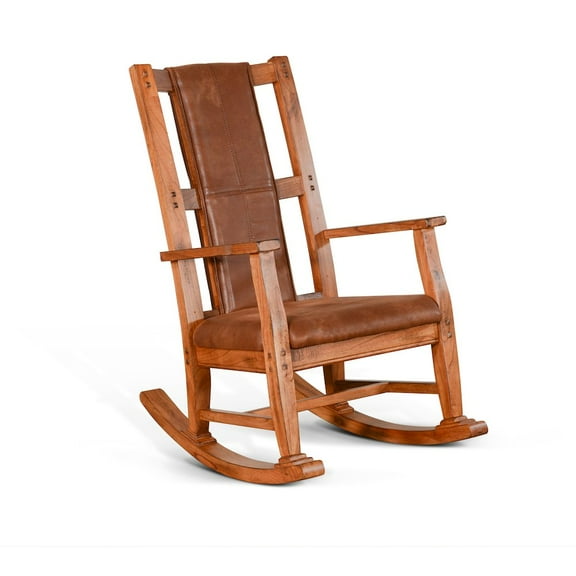 Sunny Designs Sedona Farmhouse Mindi Wood Rocking Chair in Rustic Oak
