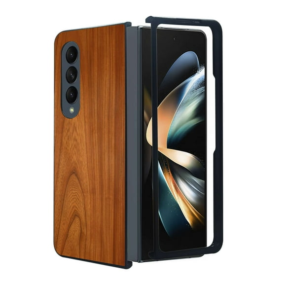 ANJ Protective Snap-On Design Printed Case Compatible with Samsung Galaxy Z Fold 4 - Wood Pattern