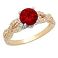 thumbnail image 2 of 1.42 ct Round Cut Natural Garnet Solitaire with Accents Engagement Ring for Women in 18K Yellow/White Gold, 2 of 2