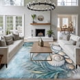 thumbnail image 3 of 5'x8' Area Rugs, Coastal Starfish Indoor Outdoor Area Rug for Living Room Bedroom, Beach Summer Starfish Nautical Shell Blue Washable Bathroom Rugs Kitchen Floor Carpet Mats Home Decor Aesthetic, 3 of 8