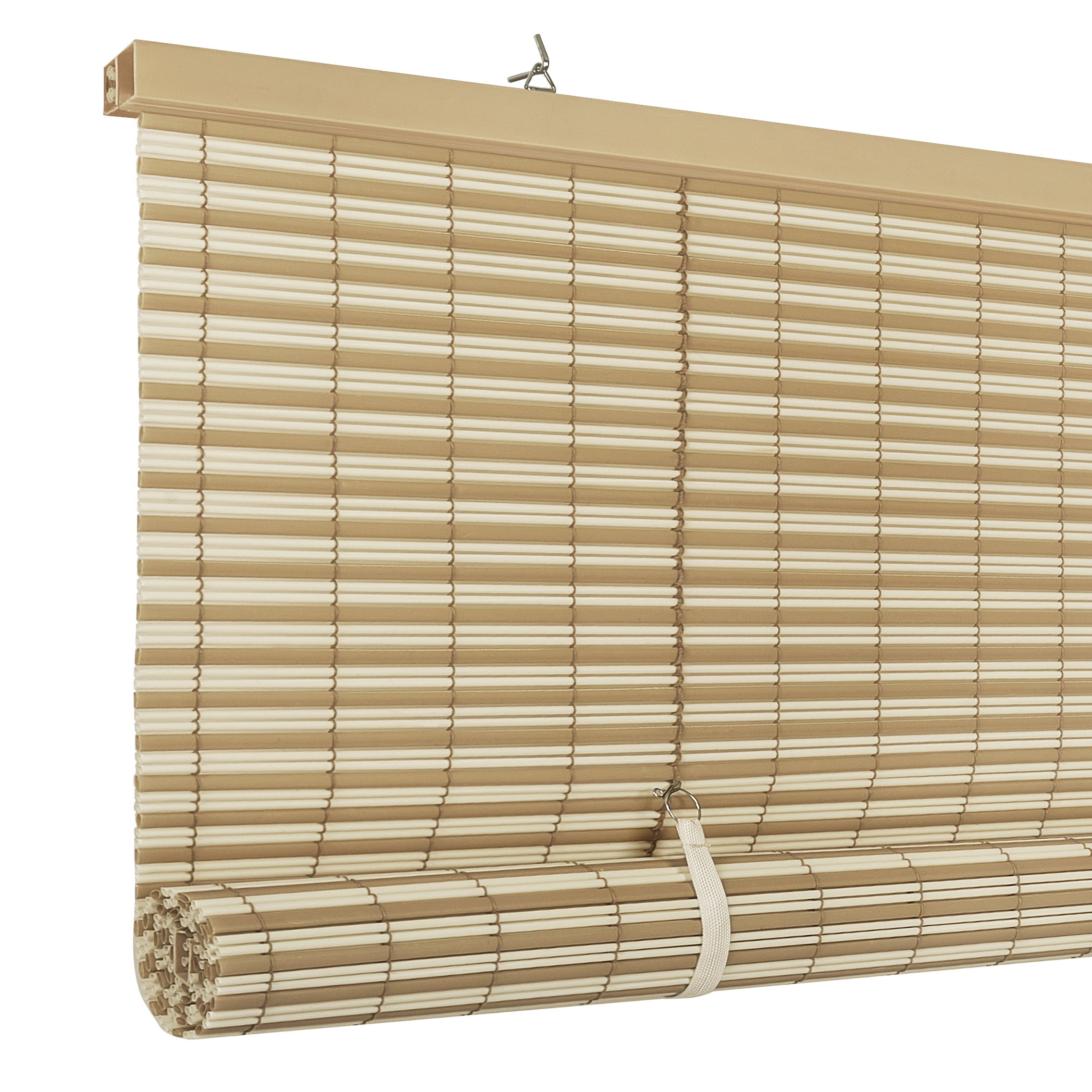 Achim Veranda Indoor/Outdoor Cordless Desert/Almond Vinyl Light Filtering Window Roll-Up Blind, 72" L x 72" W