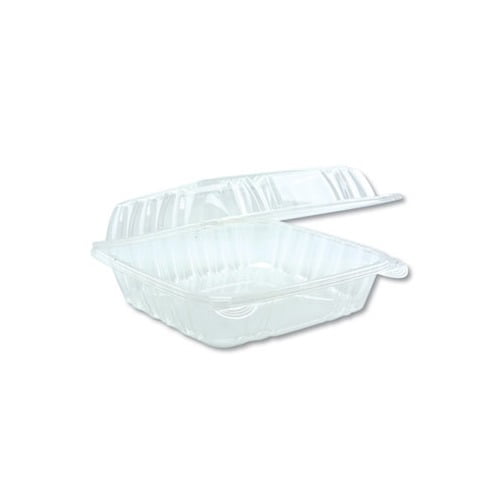 Hinged Lid Container 8.34 x 8.24 x 3.05, Clear, 200/Carton