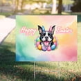 thumbnail image 4 of Happy Easter Boston Terrier with Bunny Ear Headband and Flowers Yard Sign Gentleman Dog Lover Gifts Outdoor Home Lawn Garden Porch Decor - 13001, 4 of 5