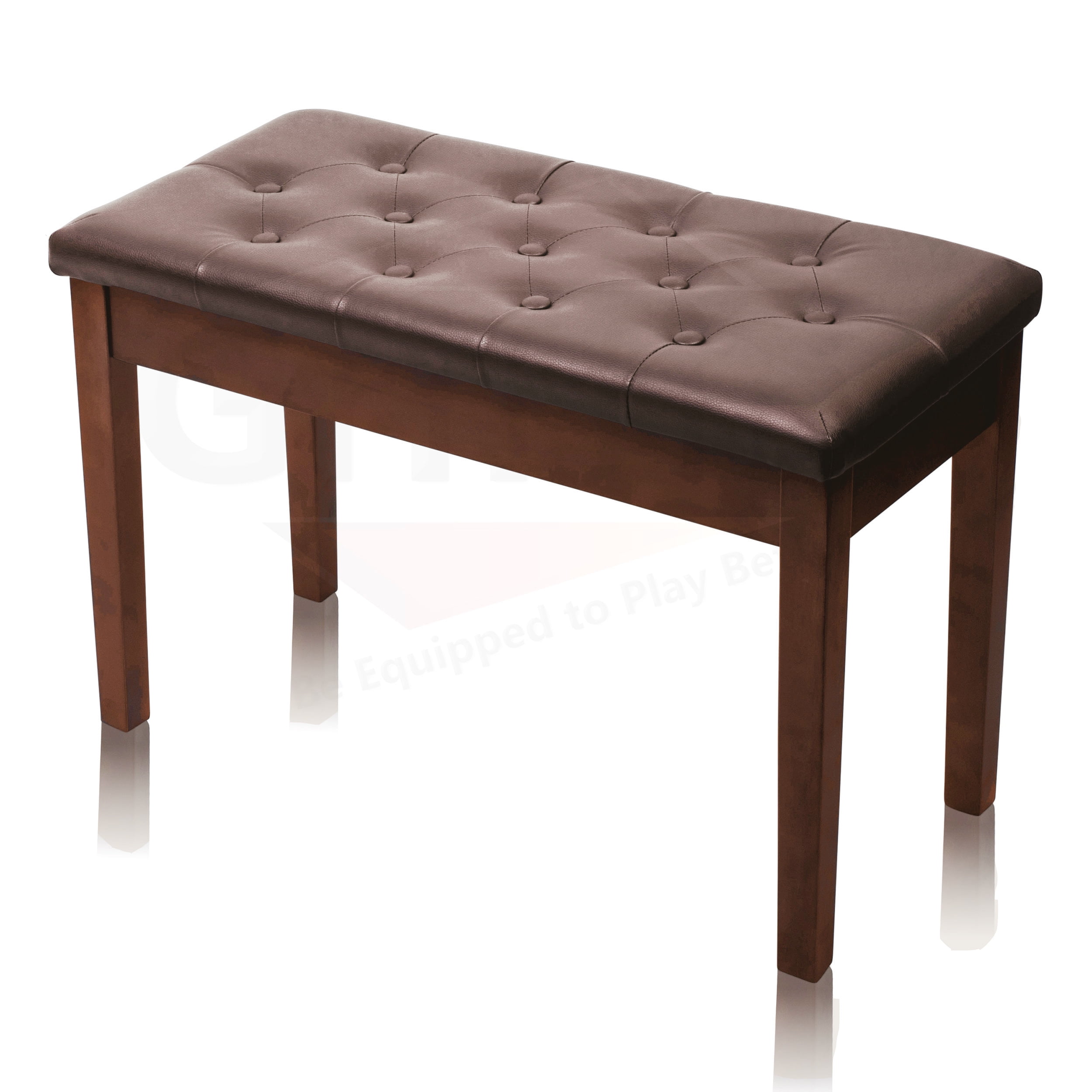 Griffin Piano Bench with Brown PU Leather - Vintage Design, Heavy-Duty & Ergonomic Keyboard Stool - Double Duet Seat & Convenient Hidden Storage Space, Perfect For Home & Professional