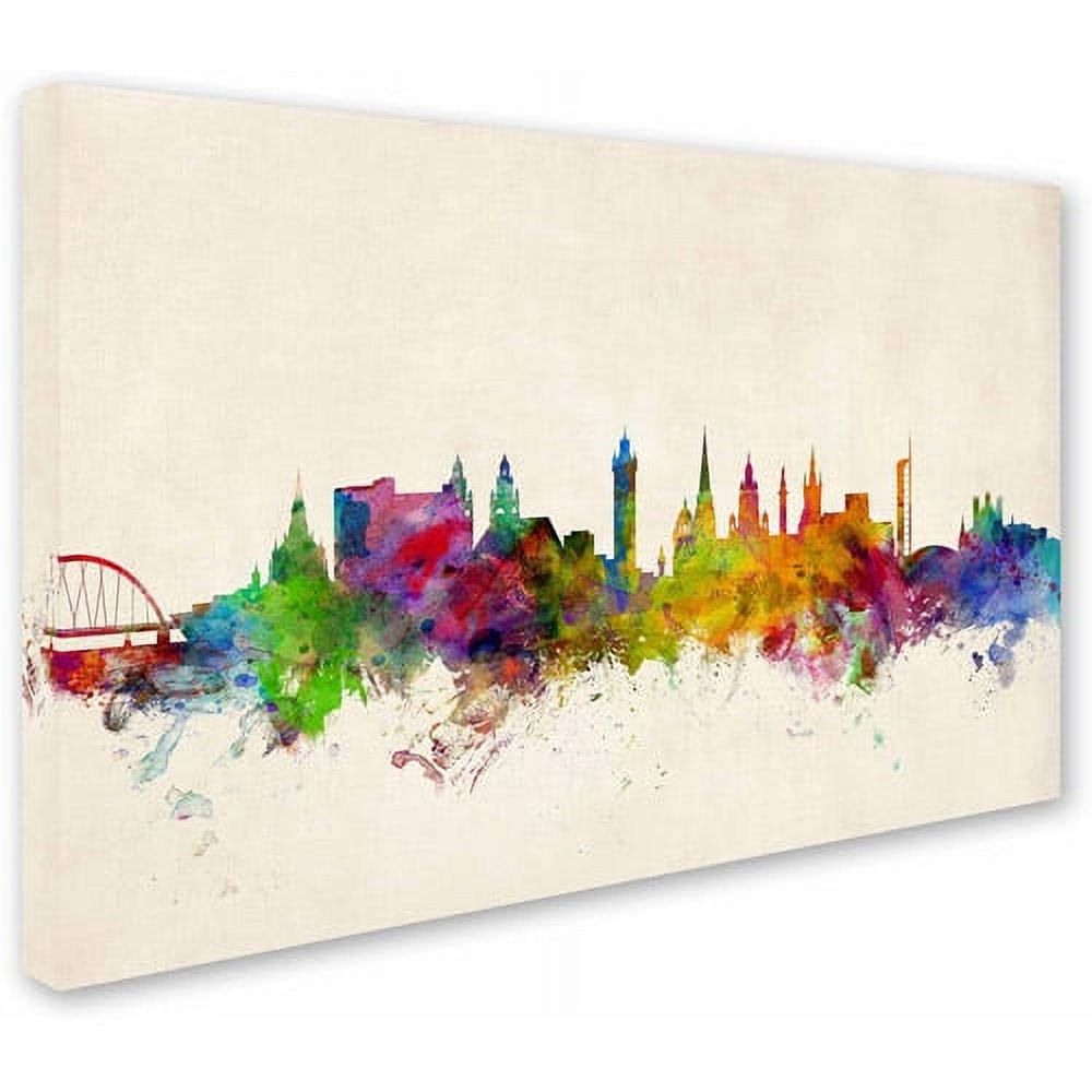 Trademark Fine Art "Glasgow Scotland Skyline" Canvas Art by Michael Tompsett