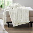 thumbnail image 7 of (2 pack) Better Homes & Gardens Ivory Ruched Faux Fur Throw, 50" x 72", Adult/Teen, 7 of 7