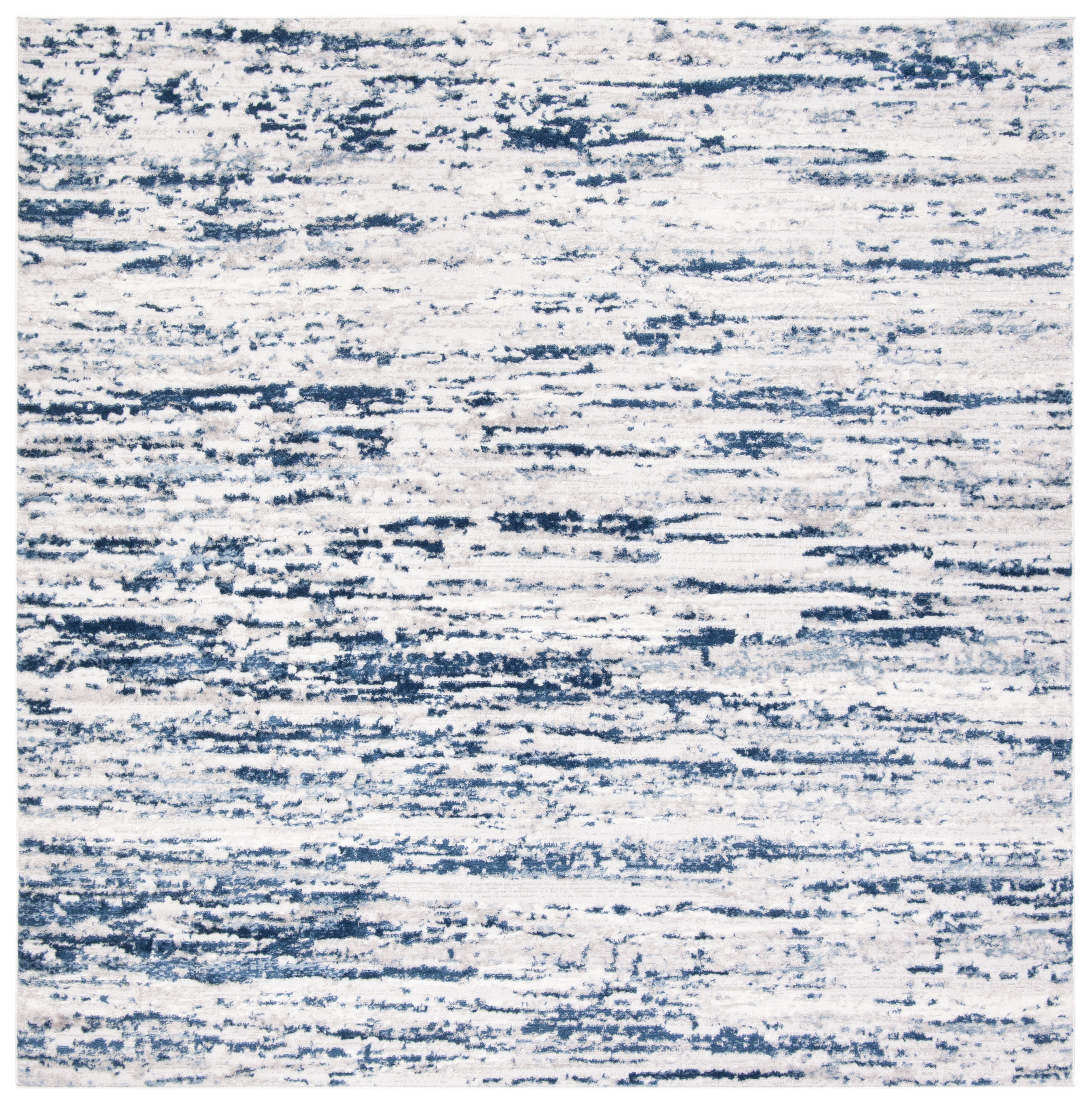 SAFAVIEH Amelia Lester Abstract Area Rug, Gray/Navy, 8' x 8' Square