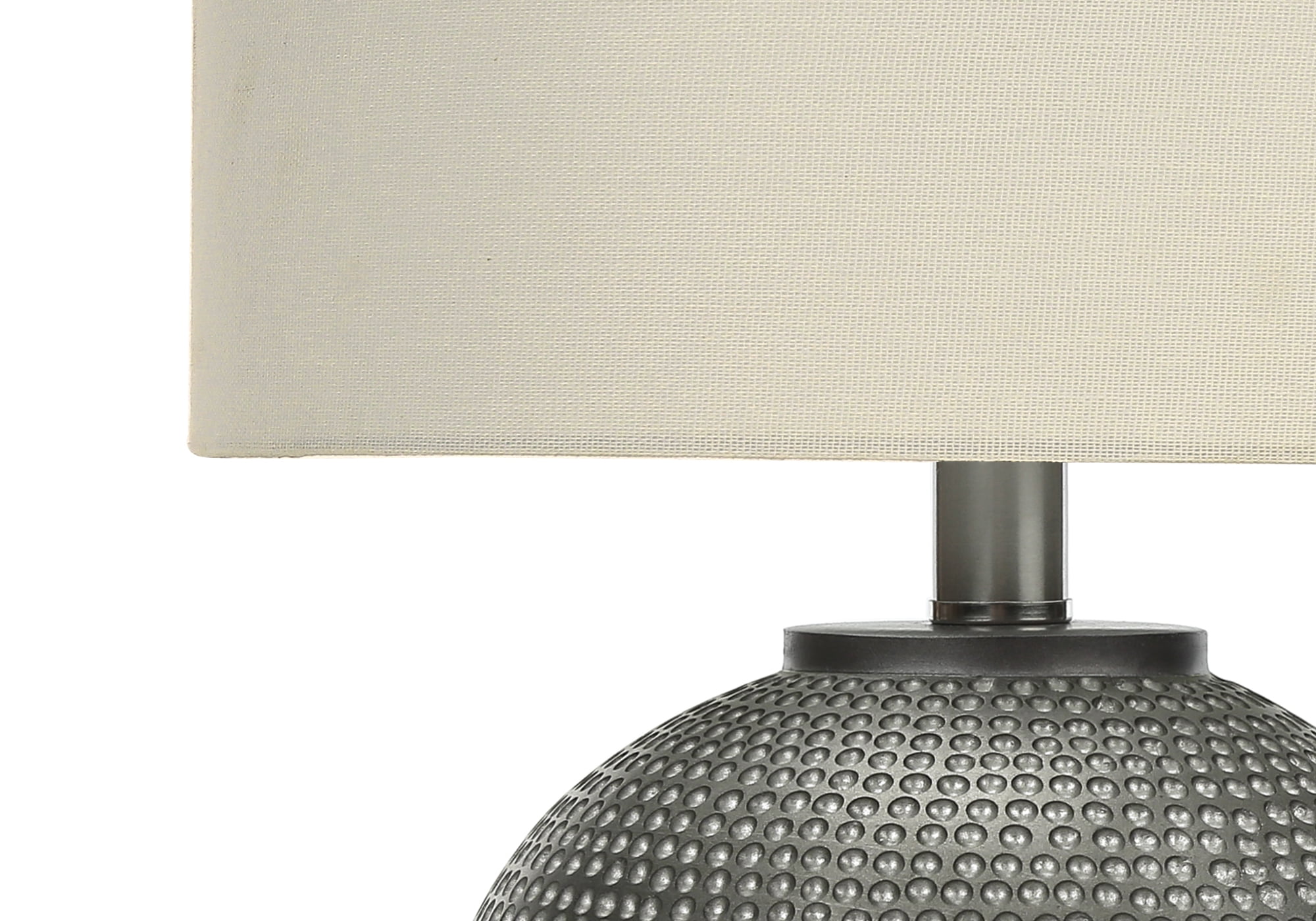 Monarch Specialties Lighting, 19"h, Table Lamp, Grey Resin, Ivory / Cream Shade, Modern