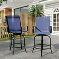 thumbnail image 6 of Danolapsi 2 PCS Outdoor Swivel Bar Stools Set, All Weather High Back and Armrest Patio Chairs for Deck, Patio High Swivel Bar Stools, 6 of 7