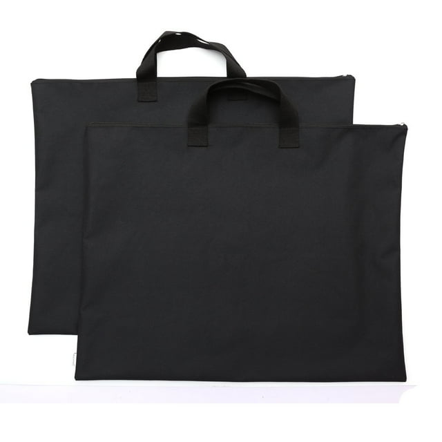 Augbunny Portafolio 600D impermeable con asa y cremallera para estudiantes y artistas, paquete de 2