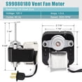 thumbnail image 2 of S99080180 Fan Motor Replacement for Broan-Nuton 509, 509S, 509-C, 509S-C, 509-A, 509S-A, 509MG-A, 509SMG-A Bathroom Exhaust Fan Motor, 99080180, SX-0466266 C Frame Motor, 2 of 7