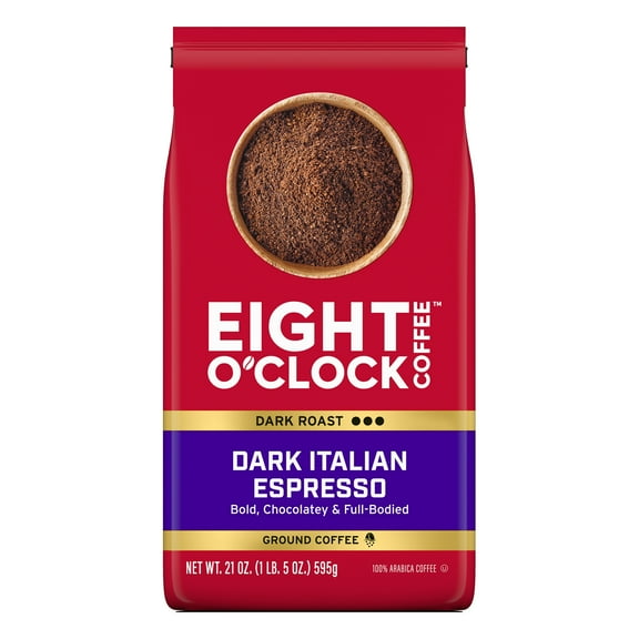 Eight O'Clock Coffee Dark Roast Ground Dark Italian Espresso Coffee 21 oz