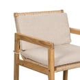 thumbnail image 6 of Christopher Knight Home 29.3" Wood Outdoor Bar Stool with Wicker Backrest and Seat, Beige Cushions, Set of 2, 6 of 9