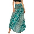 thumbnail image 2 of Women's High Waisted Boho Skirt Long Halter Midi Dress Coverup Skirt Flowy Gypsy Handkerchief Ankle Length Summer Green Small-Large, 2 of 4