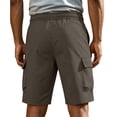 thumbnail image 4 of CCRFTGI Mens Shorts Cargo Casual Elastic Waist Work Shorts Loose Fit Hiking Short Drawstring Pants with Multi Pockets Coffee XL, 4 of 6