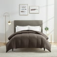 thumbnail image 1 of Nestl All Season Goose Down Alternative Comforter, Queen/Full, Brown, 1 of 6