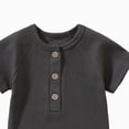 thumbnail image 4 of UAYOTSE Children's Solid Breathable Cotton Jumpsuit Summer Clothes Boys Girls Round Neck Short Sleeve Rompers,Sizes 18-24 Months, 4 of 4