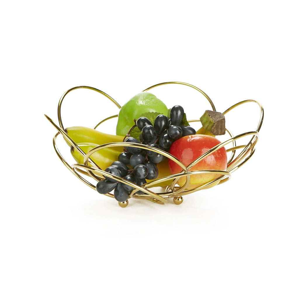 Mind Reader Fruit Bowl Modern Stainless Steel Fruit and Vegetable