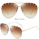 thumbnail image 5 of Gafas de sol para mujer, gafas de sol clásicas de piloto, marco de metal, estilo moderno, protección UV400, marco dorado, 5 of 5