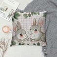 thumbnail image 2 of Qinduosi Easter Pillow Covers - Rabbit Design with Leaves and - Ideal Cushion Case Decoration for Sofa, 2 of 5