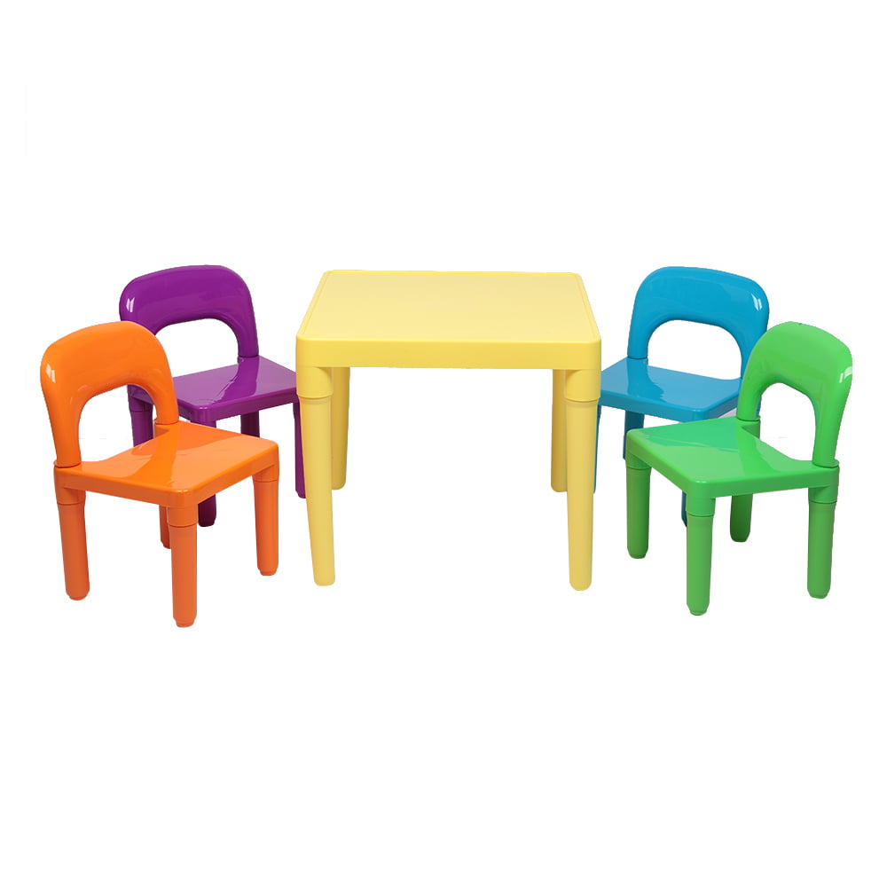 Plastic Kids Table And Chairs Play Set Toddler Toy Activity Furniture In-Outdoor