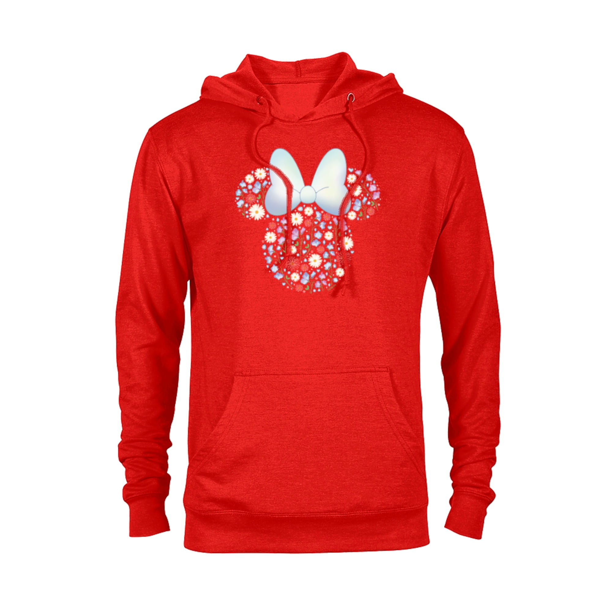 Disney Minnie Mouse April Birth Month Birthstone & Flowers - Pullover Hoodie for Adults - Customized-Red