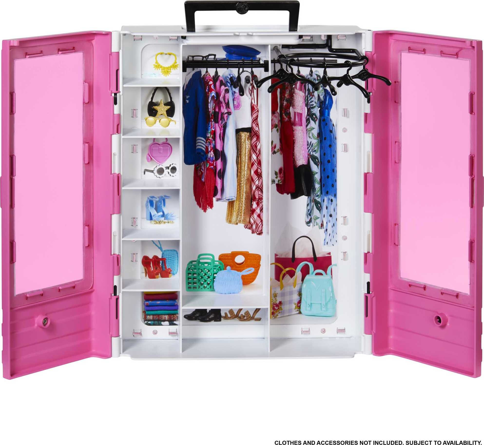 Barbie Fashionista Ultimate Closet Playset with Clothes & Accessories, Includes 5 Hangers - image 5 of 6