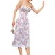 thumbnail image 2 of VISgogo Vestido de tirantes para mujer, vestido midi de verano con estampado de flores de corte bajo y tirantes finos para fiestas y vacaciones VISgogo  moda, 2 of 9
