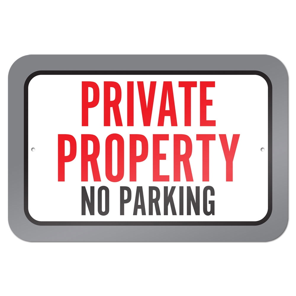 Private Property No Parking 9" x 6" Metal Sign Walmart