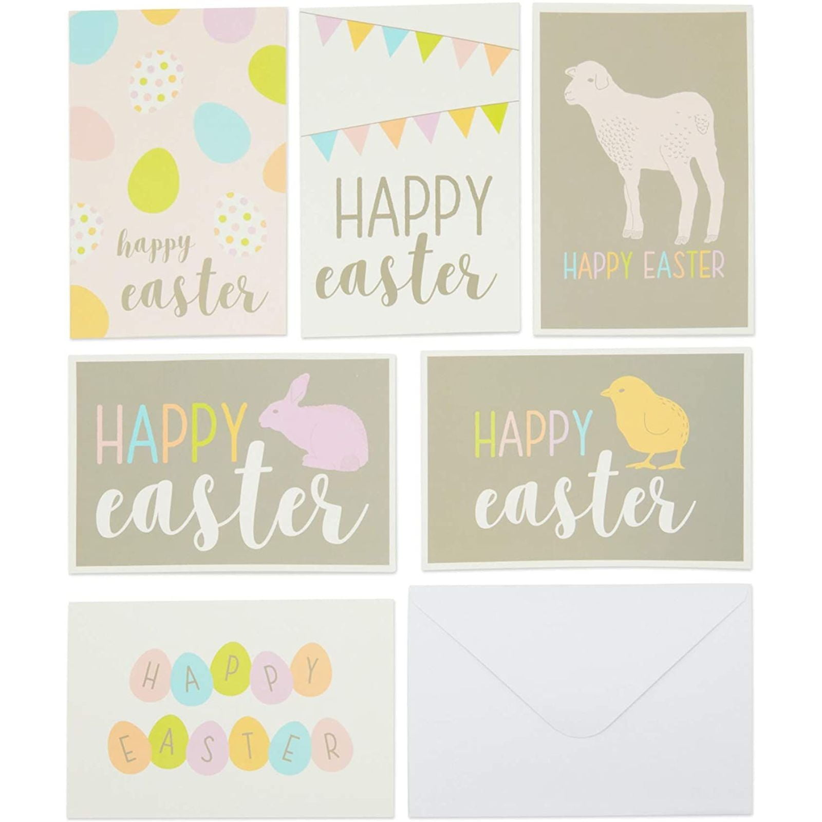 Blank Inside Egg Pack of 1 Bunny Floral Happy Easter Wishes Greeting Card Chick