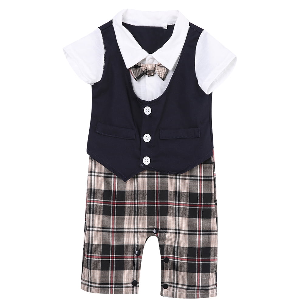 Baby Boys Bodysuit Shirt & BOW Tie Outfit Special Occasion Christening Christmas 