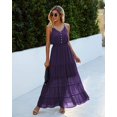 thumbnail image 3 of Vestido PRETTYGARDEN Maxi Sin Mangas Morado Oscuro XXL, 3 of 4