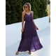 thumbnail image 3 of Vestido Maxi PRETTYGARDEN Morado Sin Mangas con Tirantes Finos Talla L, 3 of 4