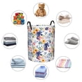 thumbnail image 4 of Balery Lilies Flowers Cesta de ropa redonda con asas, impermeable, independiente, para ropa, juguetes, dormitorio y familia-Small, 4 of 6