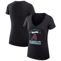 Women's G-III 4Her by Carl Banks Black Arizona Diamondbacks Super-Slim Fit Lightweight Team Logo Graphic V-Neck T-Shirt