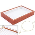 thumbnail image 4 of Maple Brown Classy Wooden Necklace Organizer Box, 4 of 8