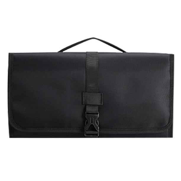 Injueey Bolsa de almacenamiento de viaje, estilizador de pelo plegable, compartimentos de separación de gran capacidad, bolsa de cosméticos, Almacenamiento y organización del hogar Negro Injueey HA066812-01