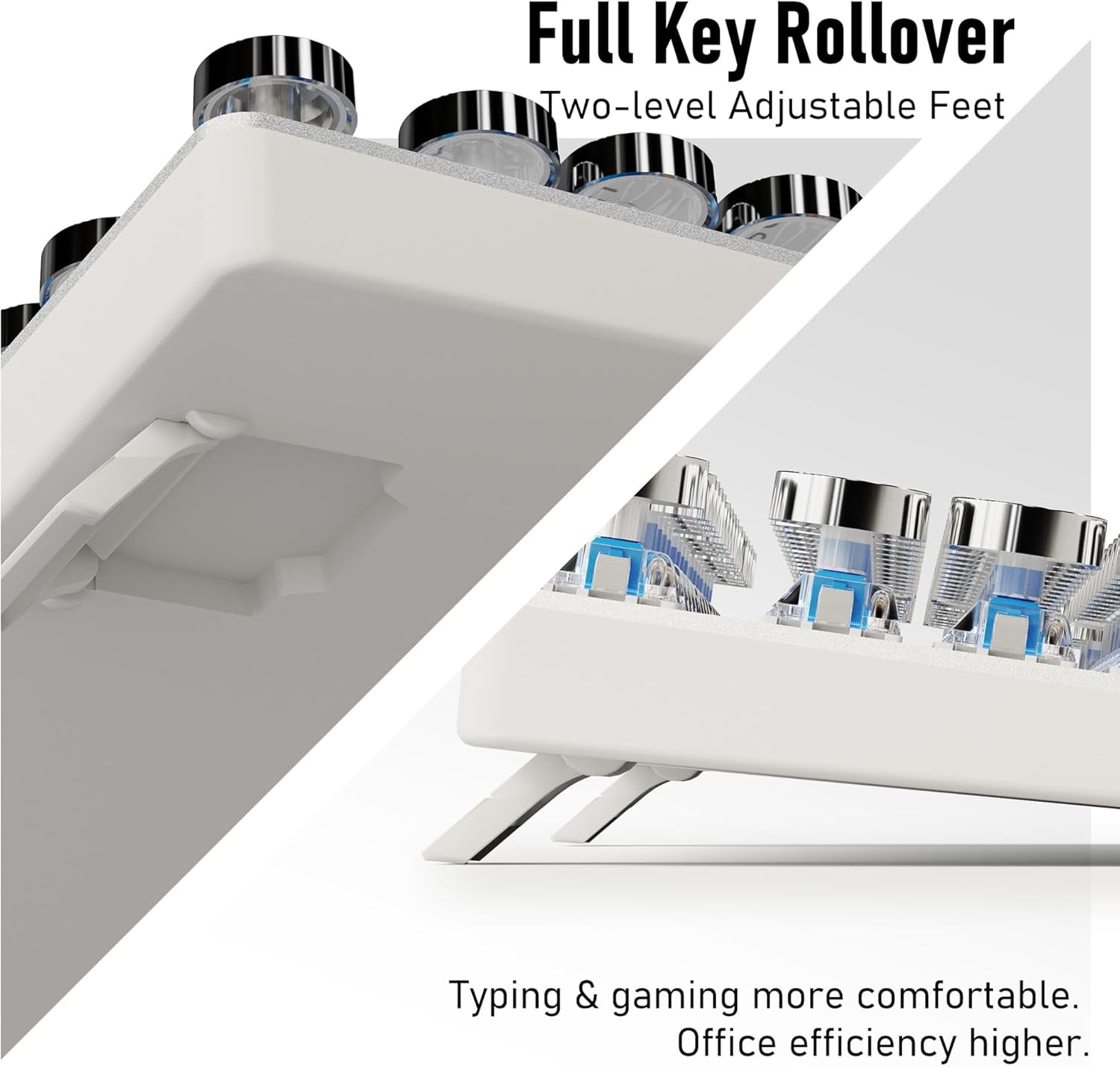 Typewriter Style Wired Mechanical Keyboard, 104 Keys Aesthetic Typewriter Keyboard with White Backlit, Anti-Ghosting, Blue Switch Wired Cute Keyboards