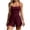 Wine, variant on akafmk Womens Rompers Ruched Waist Spaghetti Strap Short Jumpsuit Casual Summer Beach Vacation Daily Outfit, Size L