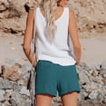 thumbnail image 4 of Silver Linen Shorts Women's Fashion Casual High Waist Pants Straight Leg Sports Casual Loose Shorts, 4 of 6
