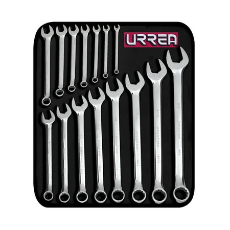 

URREA SAE full polished 12 point combination wrench set 15 pieces.