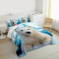 thumbnail image 4 of Manfei White Polar Bear Full Size Comforter Sets for Kids, Antarctic Animal Lover Bedding Comforter Set, Snow Mountain Reversible Bedding Sets, Luxury Bedroom Decor, 3pcs, 4 of 9