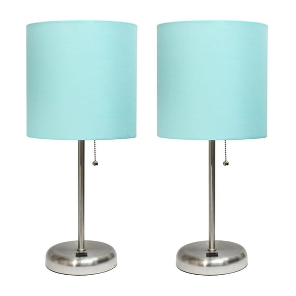 LimeLights Lampe bâton avec port de chargement USB et ensemble de 2 abat-jour en tissu