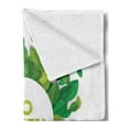thumbnail image 2 of Saying Soft Flannel Fleece Throw Blanket, Go Green Text Inside a White Circle with Leaves Eco Awareness, Cozy Plush for Indoor and Outdoor Use, 50" x 70", Apple Green Fern Green, by Ambesonne, 2 of 5