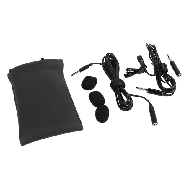 Micrófono de solapa de solapa, micrófono de solapa profesional con clip de 360 grados, micrófono de solapa con cable, estética elegante