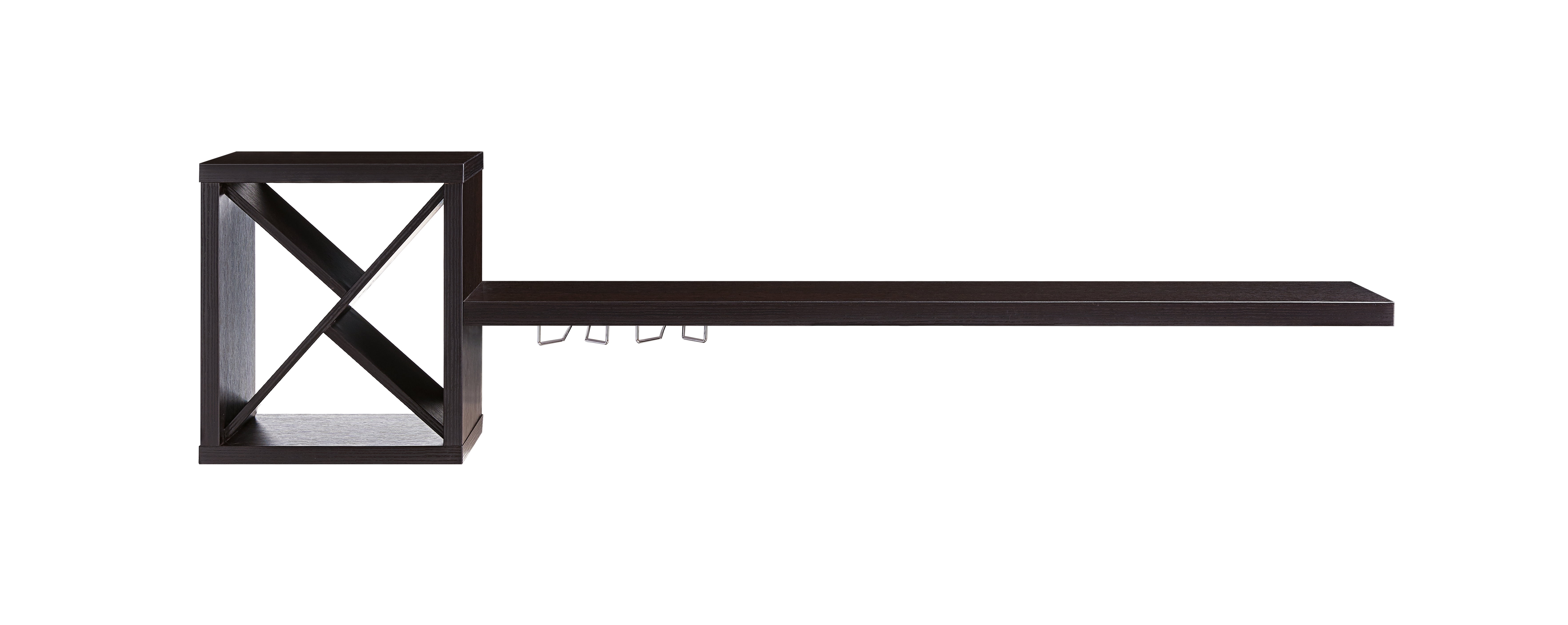 Furniture of America Alard Wall-Mounted Floating Wine Bar in Espresso Wood Finish