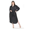 thumbnail image 1 of Vestido camisero con moño Roman Fashion /Tallas Extras, 4341 (Negro lineas) negro 42, 1 of 6