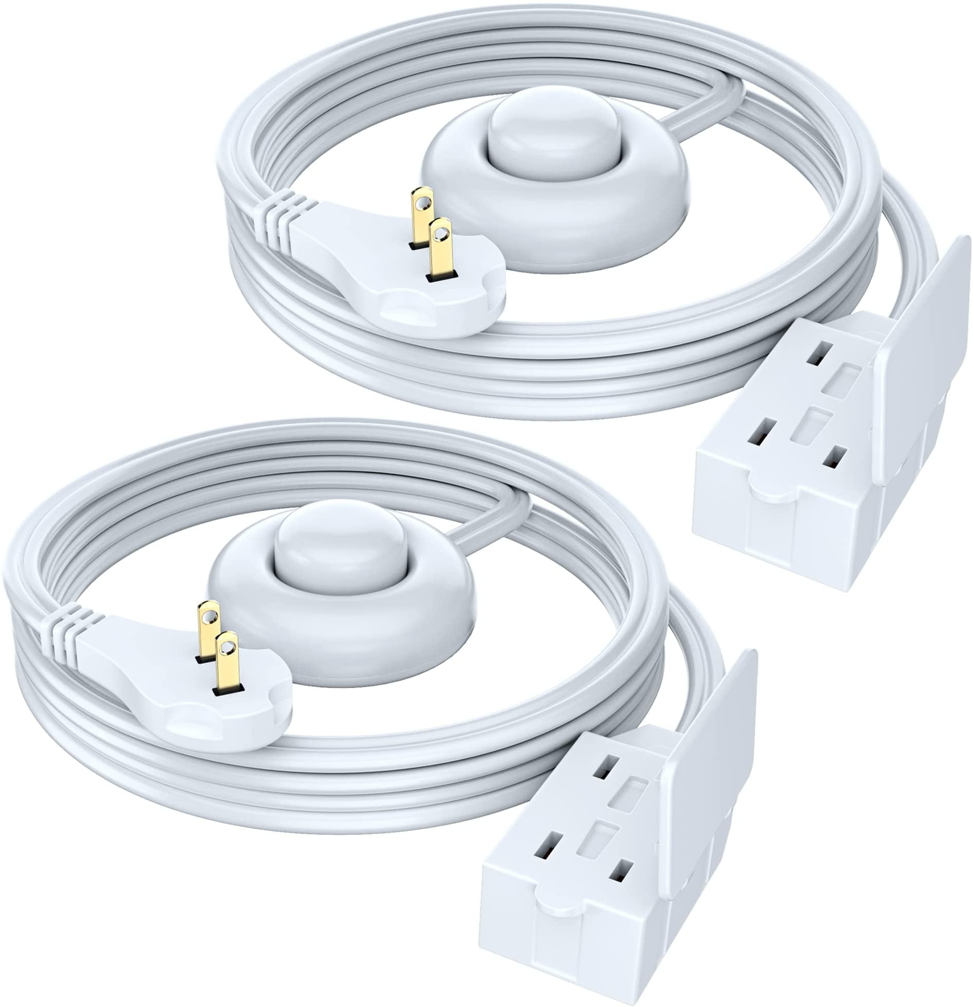 Maximm 25 ft Cable Safety Extension Cord with Automatic Lock Hook Extension  Cord Holder and Child Proof Outlet Cover - White, 16 AWG, SJTW, Heavy Duty  Outdoor Extension Cord with Multiple Outlets 