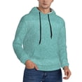 thumbnail image 2 of Lsque Teal Green Glitter Pattern Casual Men's Hoodie,Hooded Sweatshirt with Kangaroo Pocket,Pullover Hoodie-Small, 2 of 7